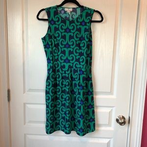 Jude Connally Navy Green Dress